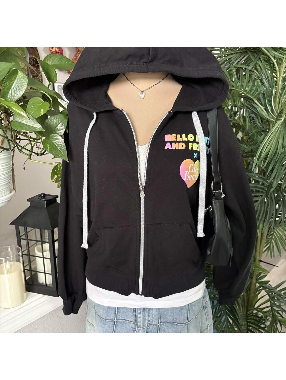 hello kitty graphic black hoodie